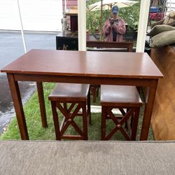 Pub Style Dinning Table With Two Stools