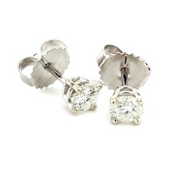 14k White Gold Diamond Stud Earrings Round .6ctw 134157 1