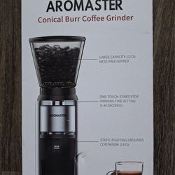 Aromaster Conical Burr Coffee Grinder, Coffee Bean Grinder CG204 Used once 
Clean, working perfect,  was used only once 
