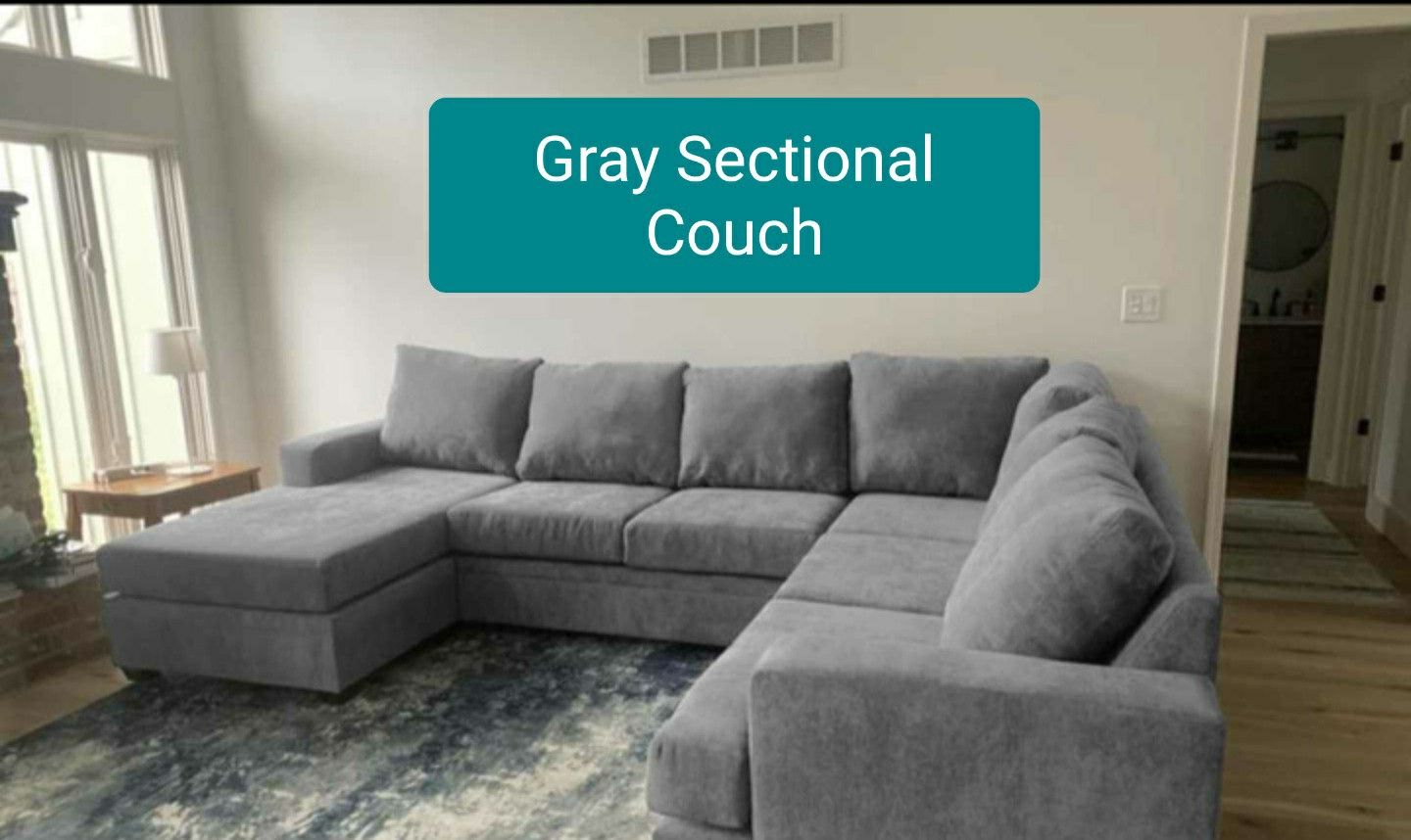 Grey Sectional Couch Sofa With Chaise 
