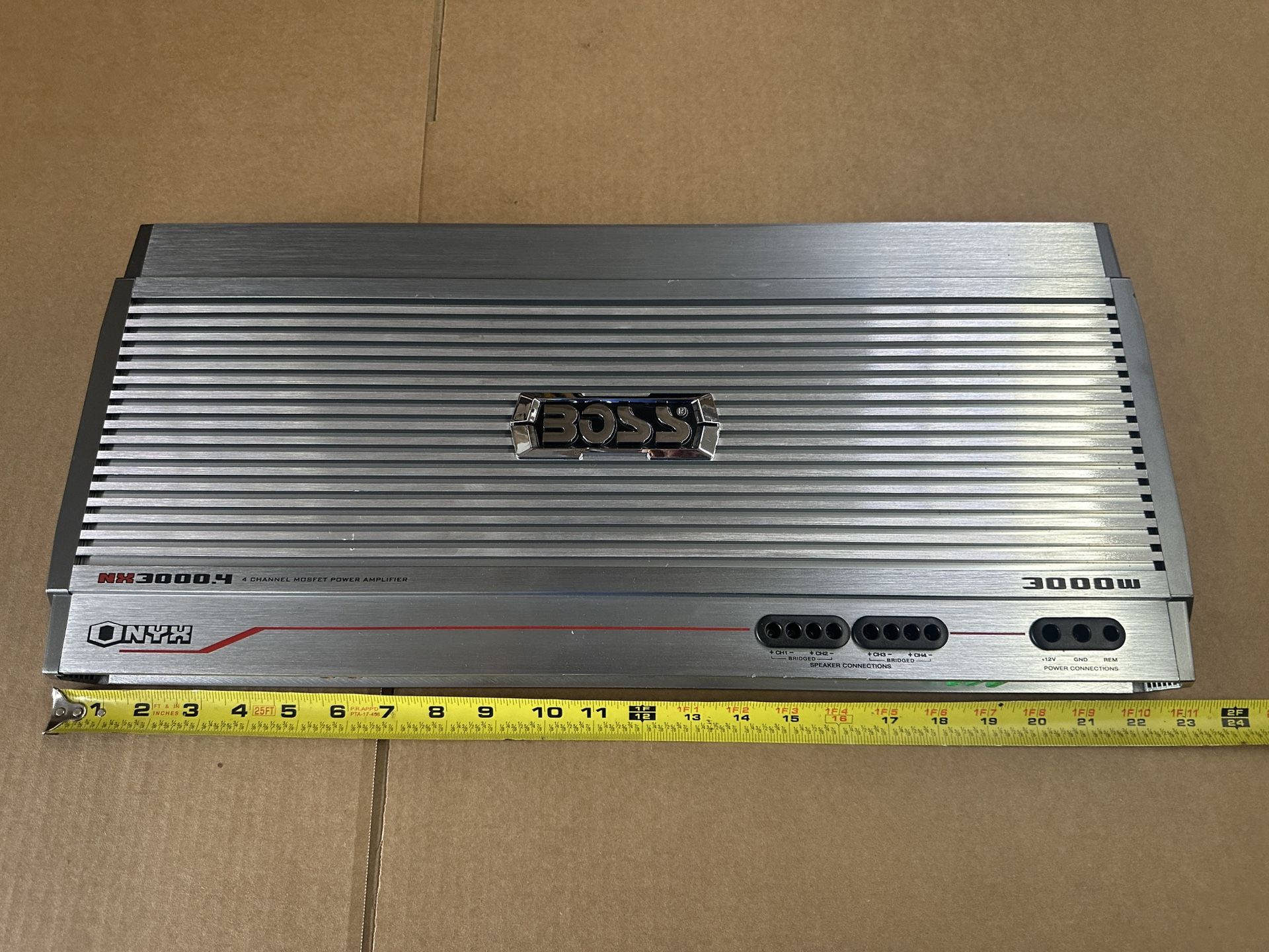 Boss NX3000.4 3000W Max, Onyx Series 4-Channel Power Amplifier for 