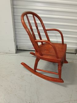 Antique Vintage Child's solid wood Wooden Spindle Back Rocking Chair Rocker