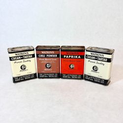 Vintage Antique JR Watkins Advertising Spice Tins Lot Set Of 4