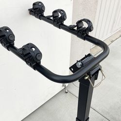 Brand New $49 Tilt Folding 3-Bike Hitch Mount Rack Bicycle Carrier for 2” Hitch w/ Straps 110 lbs Max