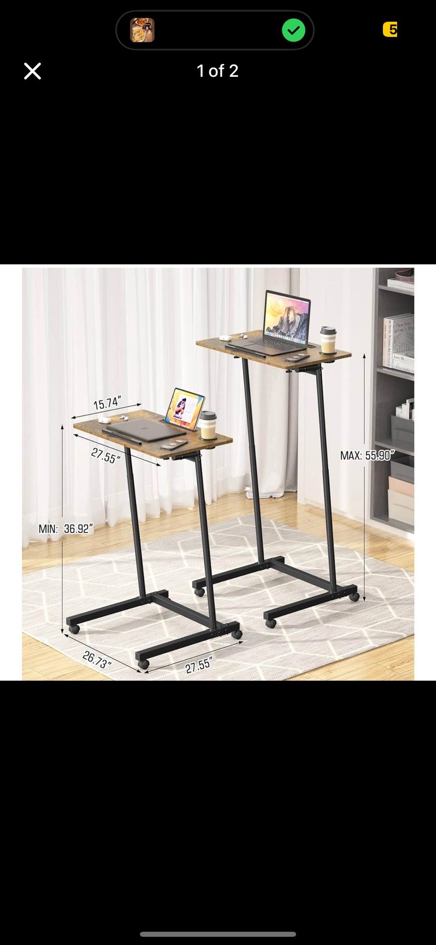 Adjustable Desk For Walking Pad Brown Oak - Adjusts Height And Has Wheels