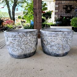 White Hummingbird Clay Pots . (Planters) Plants, Pottery, Talavera $55 cada una.