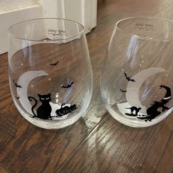 2 Witchy Stemless Wine Glasses 