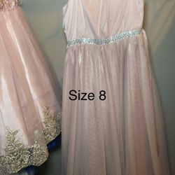 Pink Girls Long dress Size 8