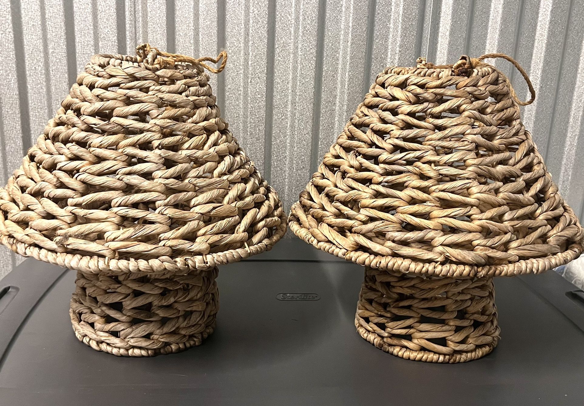 Outdoor Wicker Faux Candle Lamp Covers