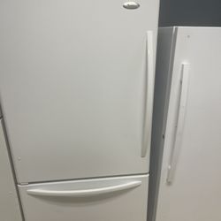 Whirlpool Fridge With Freezer On Bottom And Gas Stove