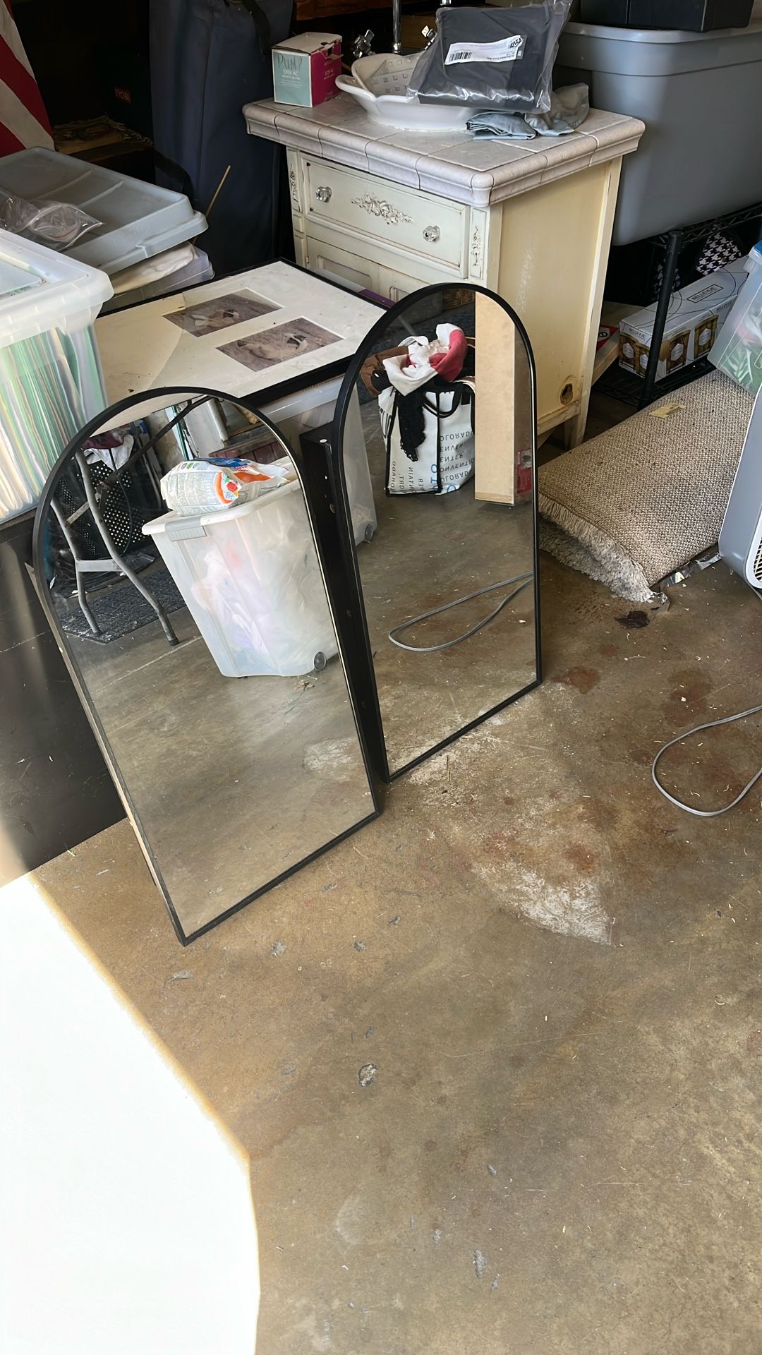 2 Black Trimmed Medicine Cabinets