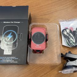 2x Wireless Car Charger, Fast Charging Phone Holder 3 in 1 Phone Mount Auto Clamping Car