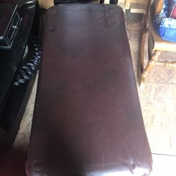 Brown Leather Storage Ottoman