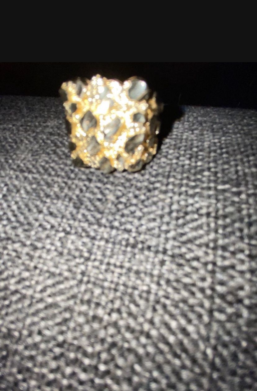 10k Gold Big Nuggets Ring For Sale De Venta 