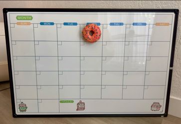 Large Whiteboard Monthly Calendar | 32 x 24 – Like New!