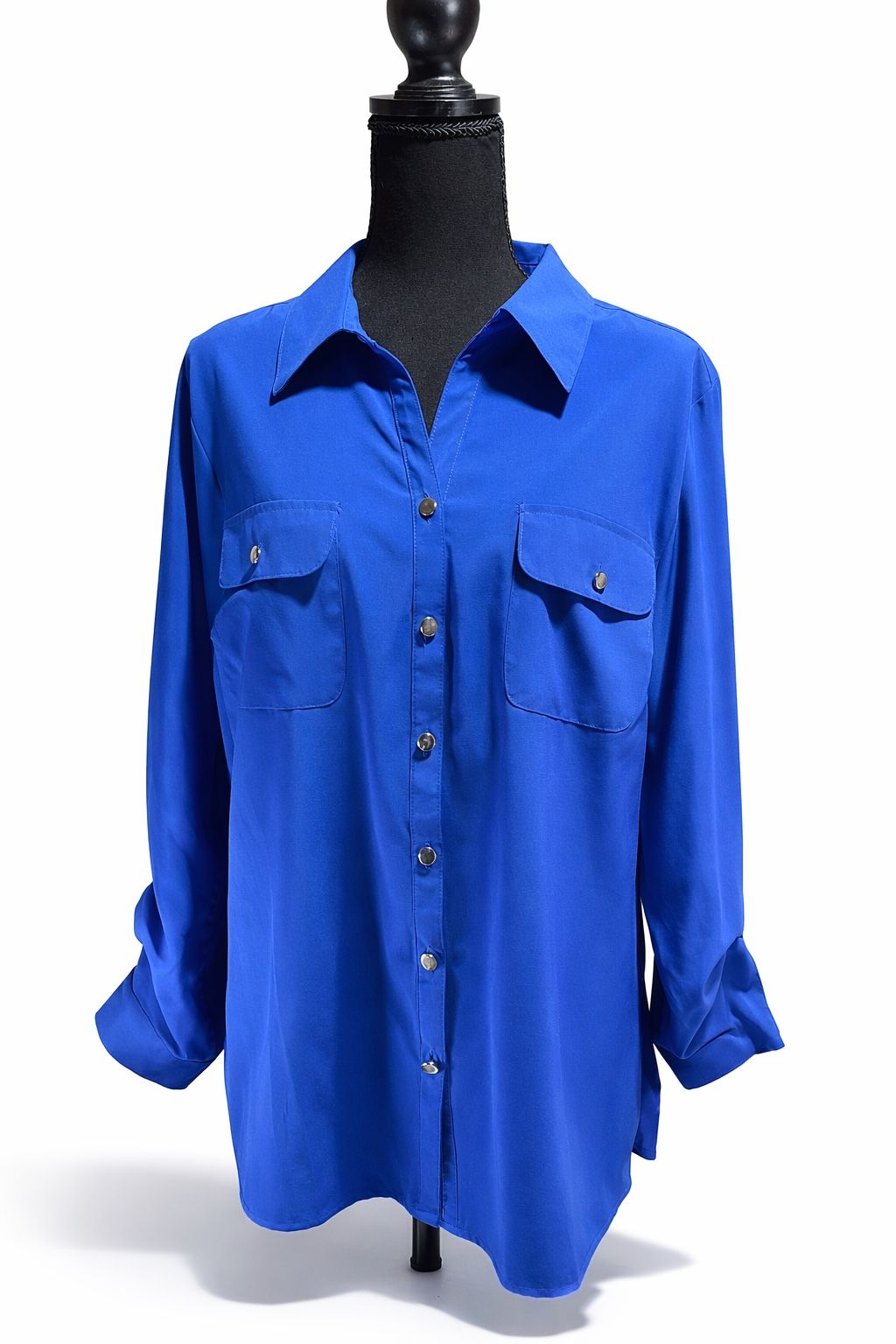 Notations Cobalt Blue Long Sleeve Blouse Size Large