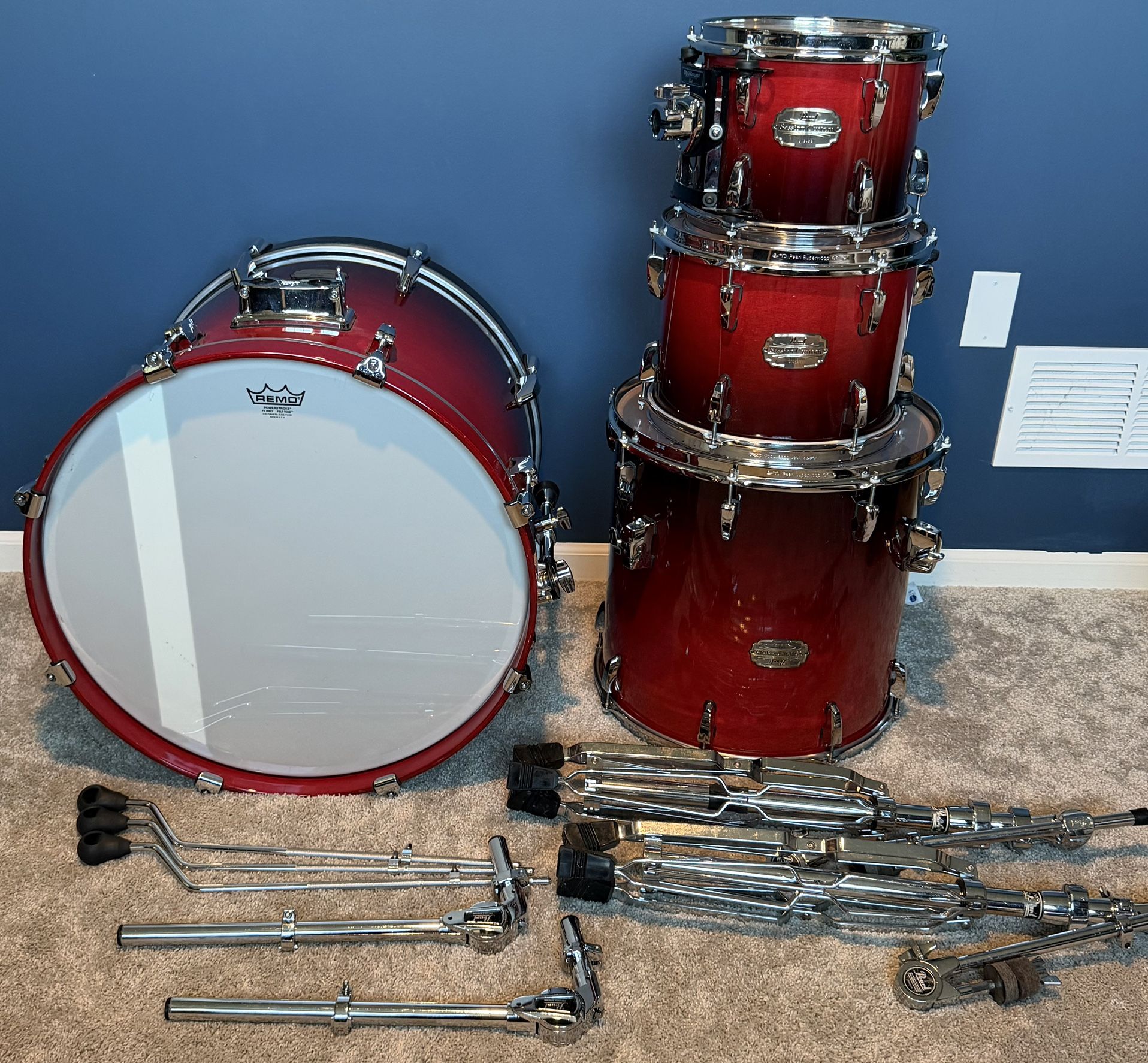 Pearl Session Custom Maple Drum Kit – New Remo Heads