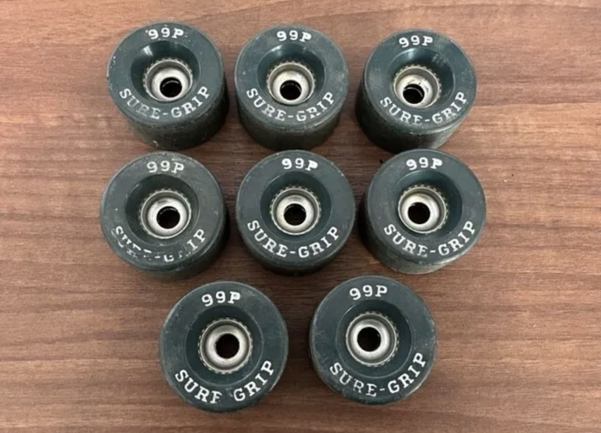 Set of 8 SURE GRIP 99P Dark Teal Roller Skate Wheels