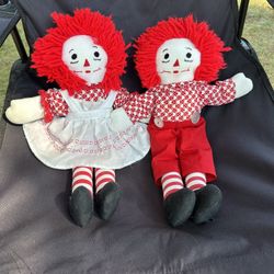15” Raggedy Anne and Andy Dolls