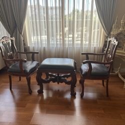 Fine Hand Made Mahogany Furniture Set With Chess Board