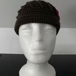 WOMENS GIRLS APPLIQUÉ KNIT CAP HAT BEANIE SZ SM