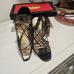 Todd Oldham patent leather block heel sandals have been kept in original box. hardly worn size 7