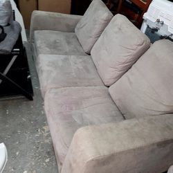 Faux Leather Sofa W/ Ottoman 