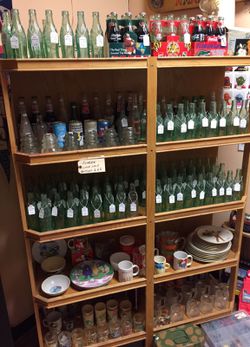 Lots of vintage soda bottles