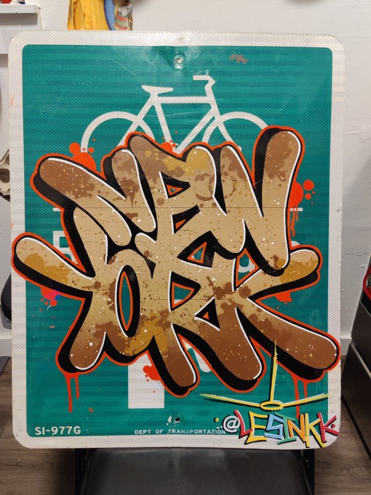 Original Graffiti Art Piece ( Done On Original NYC Transit SIGN )