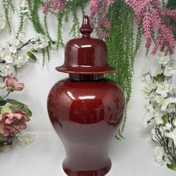 Vintage Italian Ceramic Lidded Ginger Jar – 17” – Made in Italy 