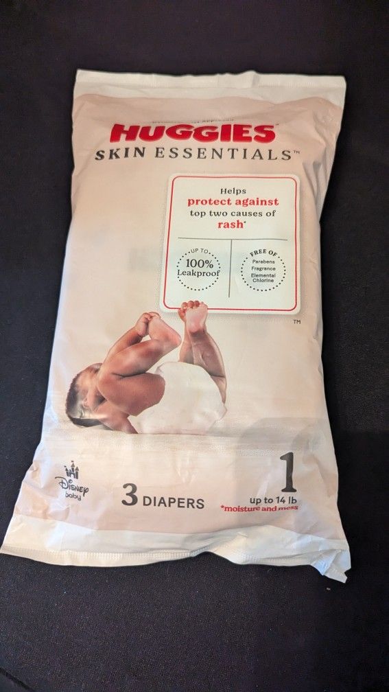 Huggies Skin Essentials DIAPERS *Size 1 Upto 14 pounds*