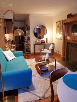 Joybird, Hughes LoveSeat, color: Vibe Aquatic, size: 79”w x 37” x 33.5”h