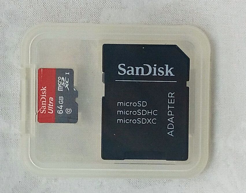 SanDisk Ultra 64GB MicroSD Card with Adapter and Case