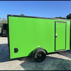 Brand New Electric Green 6x12 Single Axle Cargo Trailer
