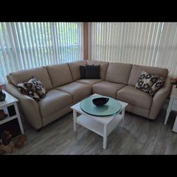 Custom leather sectional
