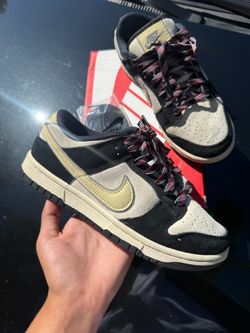 Nike Dunk Low Black Grey Gold Sneakers size: 7y
