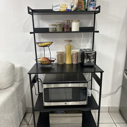 Microwave Rack with Power Outlet
