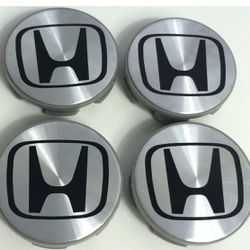 Set of 4 Honda Silver Wheel Rim Center Caps Logo 69MM/2.75
