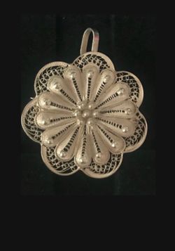 Sterling Silver Filigree Flower Pendant/Brooch