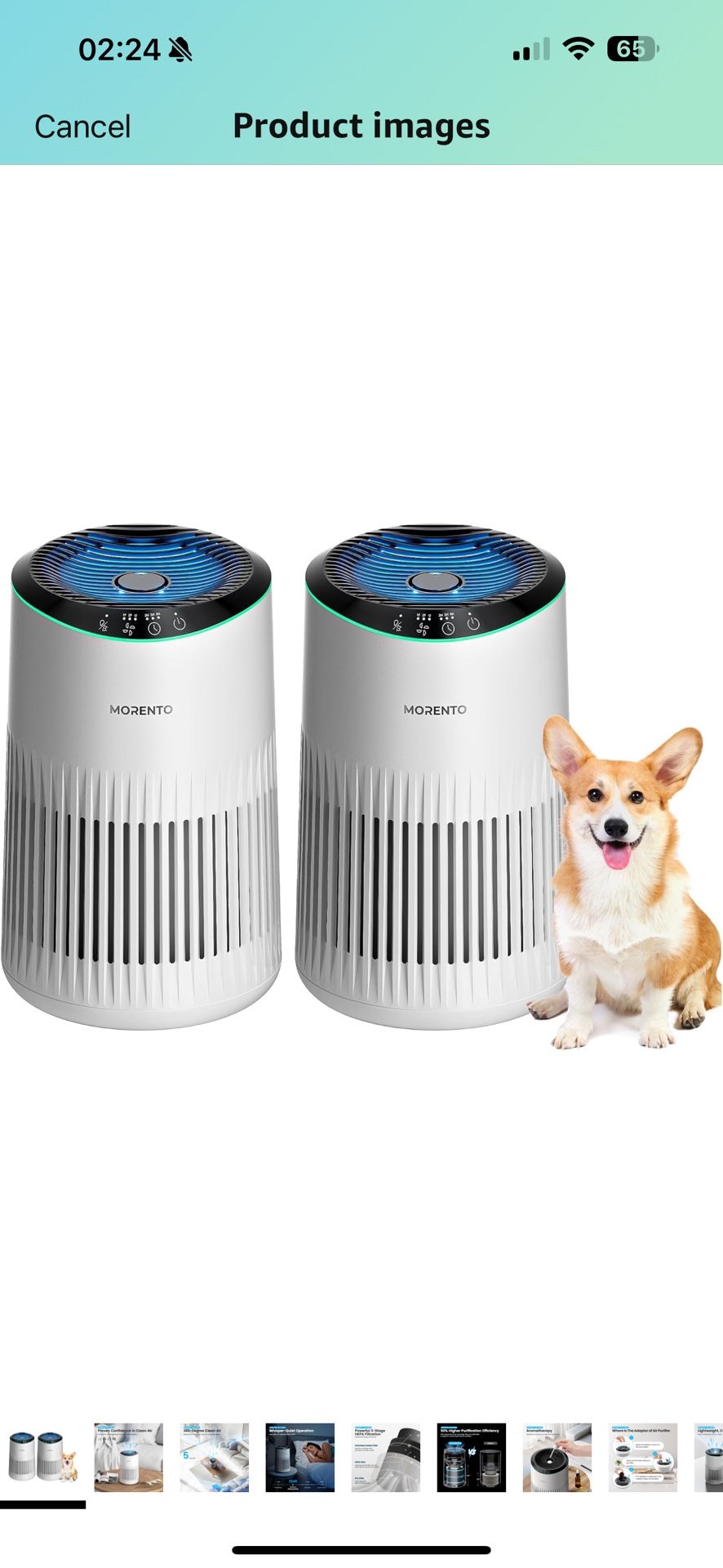 Air Purifiers for Bedroom Home with Sleep Mode for Smoke Pet Dander Odors, Small Air Purifier with Fragrance Sponge, Blue Ambient Light, 23dB Quiet, M