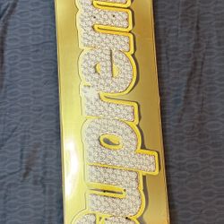 Supreme Bling Box Logo Skateboard Deck Gold 