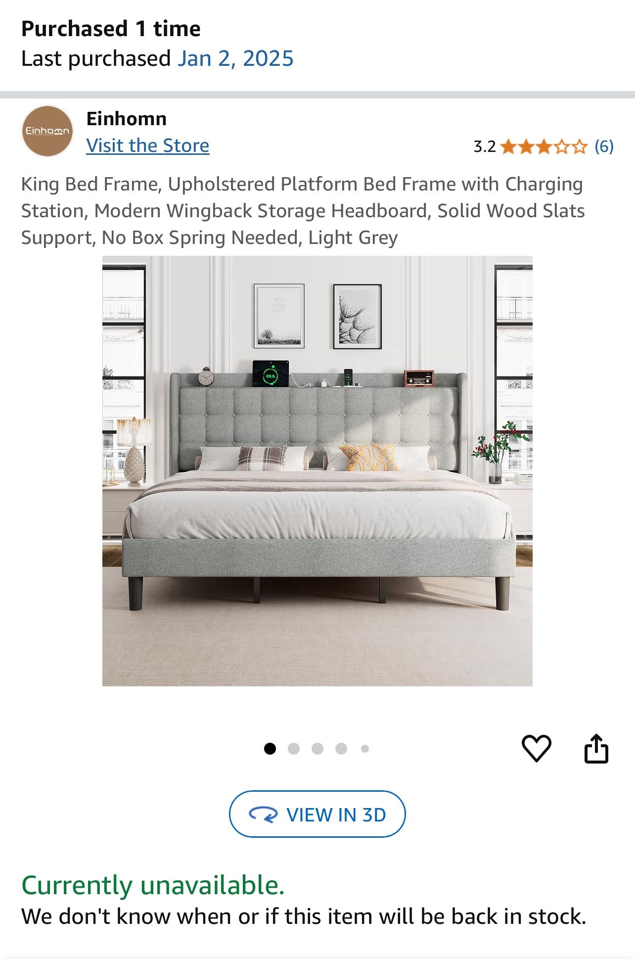 Einhomn King Size Bed frame 