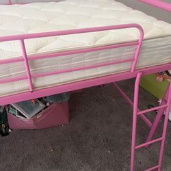Pink Twin Size Loft Bed (metal) 