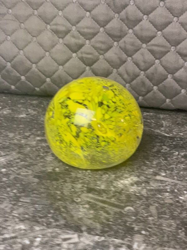 Vintage Paperweight Yellow/Clear