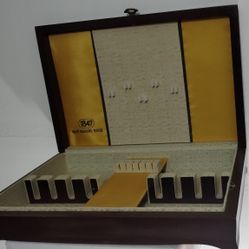 ROGERS BROS HERITAGE INLAID  WOOD  EMPTY BOX 