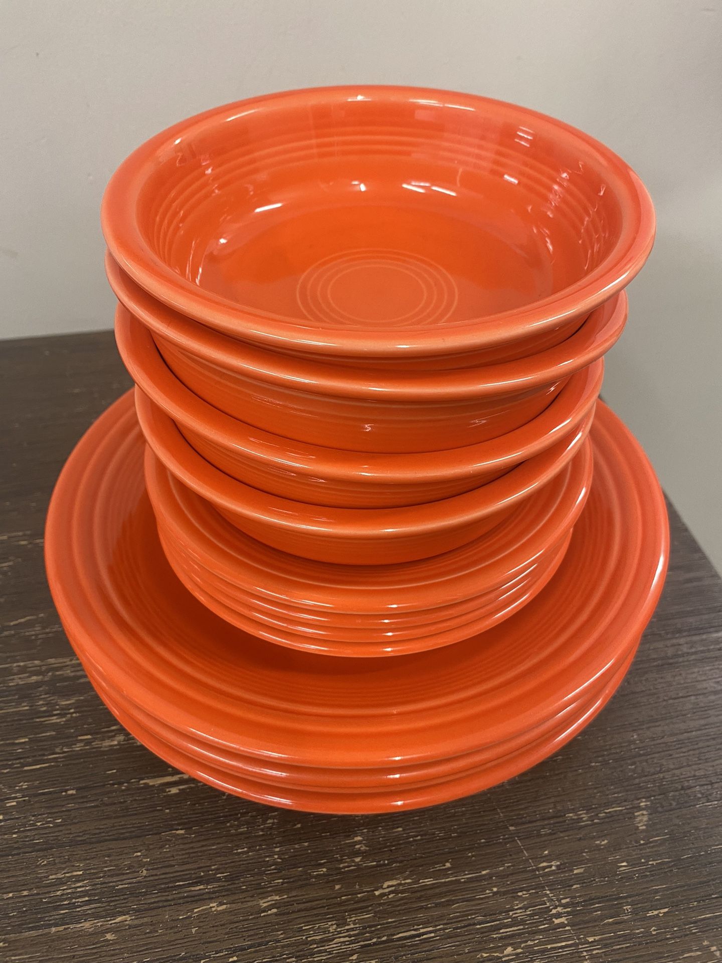 Fiesta Ware- Poppy Set Of 4 Classic Place Setting, Bowls, Small/big Plates