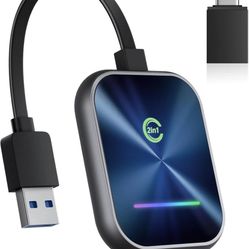 Upgraded 2-in-1 Wireless CarPlay&Android Auto Adapter-Convert Wired to Wireless