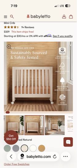 Babyletto Mini Crib & Newton Mini Mattress