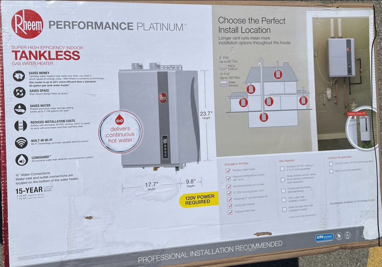 RHEEM TANKLESS HOT WATER HEATER