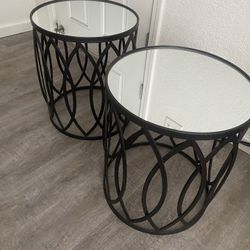 2 Black Side Tables 